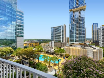 Primary bedroom at 360 Nueces ST Unit #1208 - 1 bed 1 bath home