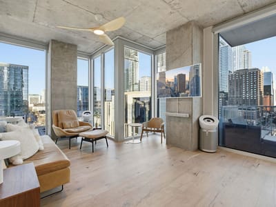 Primary bedroom at 360 Nueces St Unit #1217 - 2 bed 2 bath home