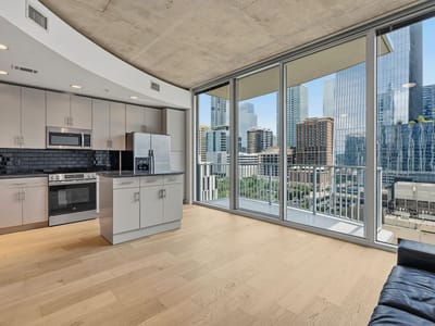 Living area at 360 Nueces St Unit #1303 - 1 bed 1 bath home