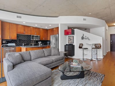 Living area at 360 Nueces St Unit #1310 - 1 bed 1 bath home