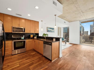 Living area at 360 Nueces ST Unit #1407 - 1 bed 1 bath home