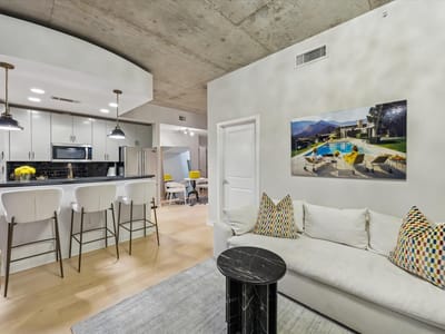 Primary bedroom at 360 Nueces St Unit #1417 - 2 bed 2 bath home