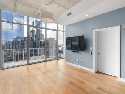 Living area at 360 Nueces ST Unit #1611 - 2 bed 2 bath home
