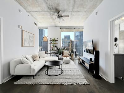Living area at 360 Nueces St Unit #1809 - 2 bed 2 bath home