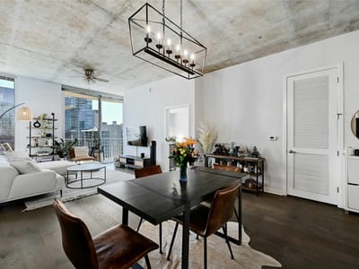 Primary bedroom at 360 Nueces St Unit #1809 - 2 bed 2 bath home