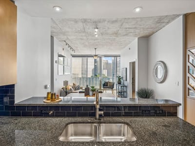 Living area at 360 Nueces St Unit #2005 - 2 bed 2 bath home