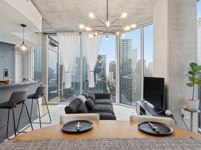 Primary bedroom at 360 Nueces ST Unit #2101 - 1 bed 1 bath home