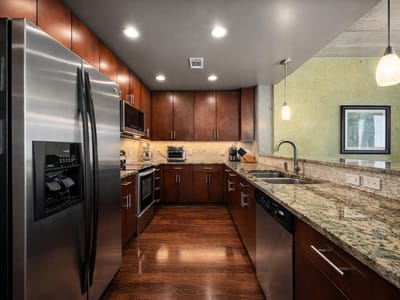 Primary bedroom at 360 Nueces St Unit #2509 - 2 bed 2 bath home