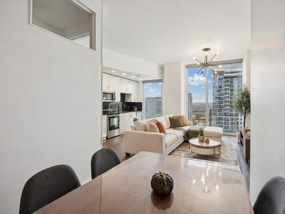 Living area at 360 Nueces St Unit #2704 - 2 bed 2 bath home