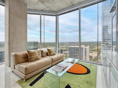 Living area at 360 Nueces St Unit #3602 - 2 bed 2 bath home