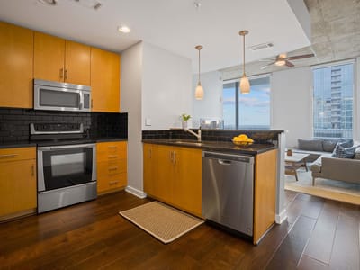 Primary bedroom at 360 Nueces St Unit #3608 - 1 bed 1 bath home