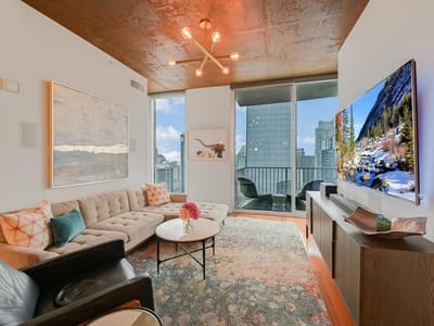 Primary bedroom at 360 Nueces ST Unit #3609 - 2 bed 2 bath home