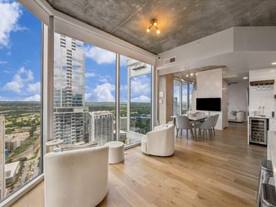 Primary bedroom at 360 Nueces ST Unit #3702 - 3 bed 3 bath home