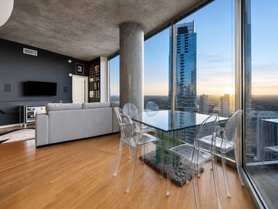 Primary bedroom at 360 Nueces ST Unit #3910 - 1 bed 1 bath home
