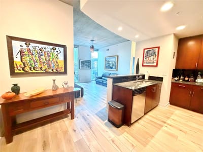 Kitchen at 360 Nueces St Unit #914 - 1 bed 1 bath home