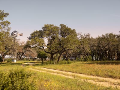 Aerial view with Hill Country views at 365 Gipson Rd - none, Johnson City, TX