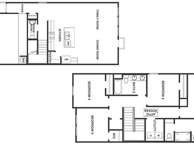 Living area at 380 Old Stagecoach RD - 4 bed 2 bath home