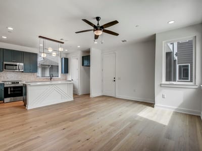 Living area at 4127 E 12th St Unit #1 - 3 bed 2 bath home