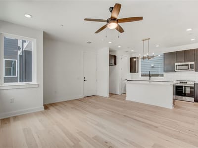 Living area at 4127 E 12th St Unit #2 - 3 bed 2 bath home