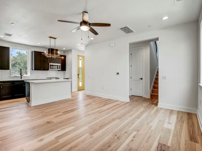 Living area at 4127 E 12th St Unit #4 - 3 bed 2 bath home