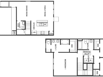 Living area at 417 Old Stagecoach RD - 3 bed 2 bath home