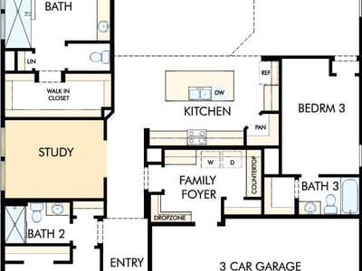 Living area at 428 Spanish Clover TRL - 3 bed 3 bath home