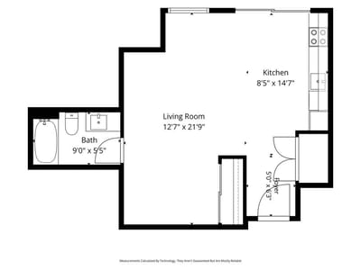 Kitchen at 4315 S Congress Ave Unit #220 - 1 bed 1 bath home