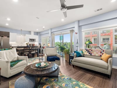 Primary bedroom at 4361 S Congress Ave Unit #237 - 2 bed 2 bath home