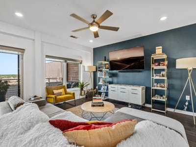 Primary bedroom at 4361 S Congress Ave Unit #636 - 2 bed 2 bath home