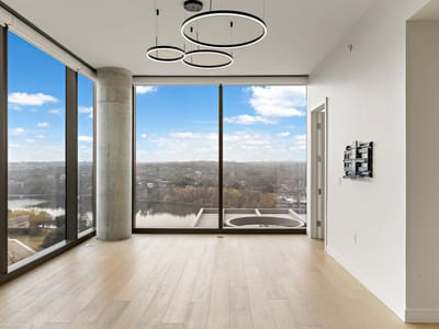 Living area at 44 East Ave Unit #1210 - 2 bed 2 bath home