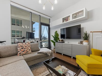 Living area at 44 East Ave Unit #1503 - 1 bed 1 bath home