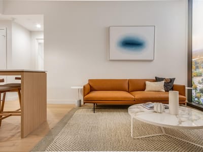 Primary bedroom at 44 East Ave Unit #1509 - 2 bed 2 bath home