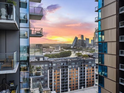 Living area at 44 East Ave Unit #1607 - 2 bed 2 bath home