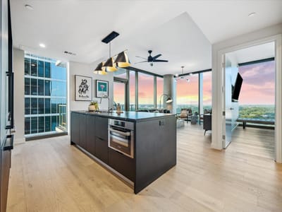 Primary bedroom at 44 East Ave Unit #1607 - 2 bed 2 bath home