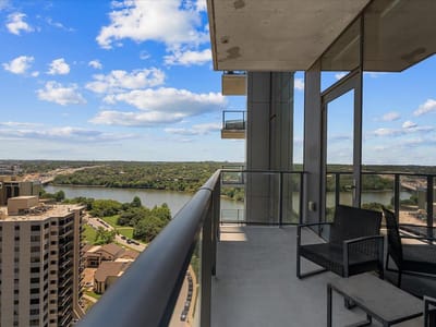 Primary bedroom at 44 East Ave Unit #1609 - 2 bed 2 bath home