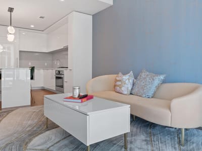 Living area at 44 East Ave Unit #1802 - 1 bed 1 bath home