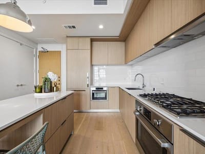 Primary bedroom at 44 East Ave Unit #1808 - 2 bed 2 bath home