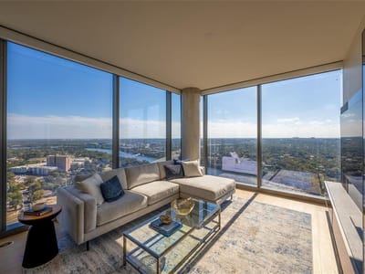 Living area at 44 East Ave Unit #2610 - 2 bed 2 bath home