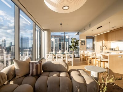 Primary bedroom at 44 East Ave Unit #3303 - 3 bed 2 bath home