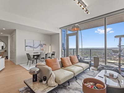 Living area at 44 East Ave Unit #3402 - 2 bed 2 bath home