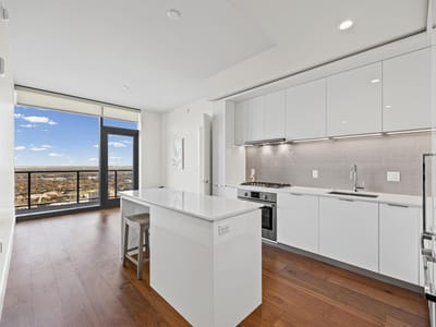 Primary bedroom at 44 East Ave Unit #3406 - 2 bed 2 bath home