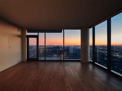 Primary bedroom at 44 East Ave Unit #4201 - 3 bed 3 bath home