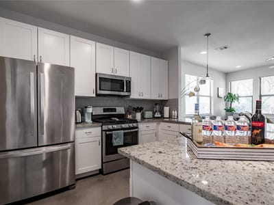 Living area at 4702 Leslie Ave Unit #A - 2 bed 2 bath home