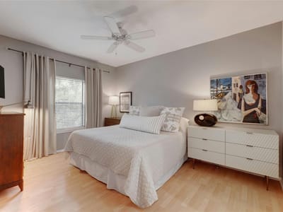Primary bedroom at 4711 Spicewood Springs RD Unit #1-201 - 2 bed 2 bath home