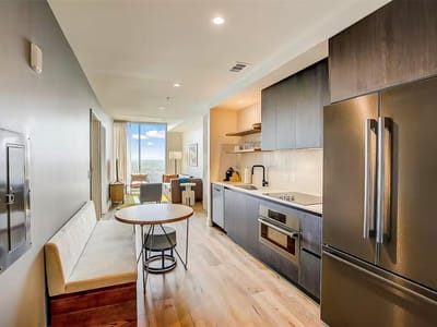 Living area at 48  East Ave  #1305 - 1 bed 1 bath home