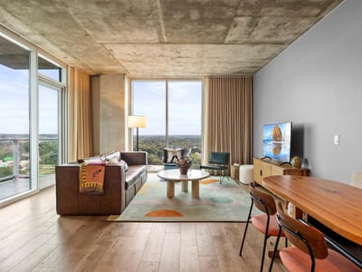 Living area at 48 East Ave Unit #1804 - 1 bed 1 bath home