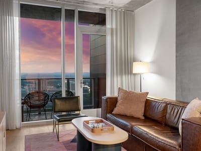 Living area at 48 East Ave Unit #2911 - 2 bed 1 bath home