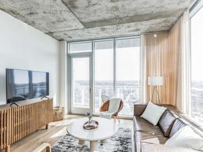 Primary bedroom at 48 East Ave Unit #3008 - 1 bed 1 bath home