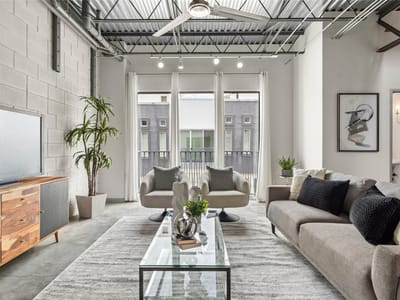 Living area at 4801 S Congress Ave Unit #N2 - 2 bed 1 bath home