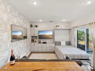Primary bedroom at 4802 S Congress Ave Unit #215 - 1 bed 1 bath home